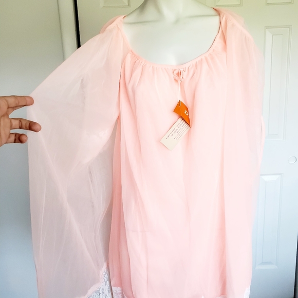 Dunlon vintage 1970s Short neon Night Gown lace - Picture 7 of 16